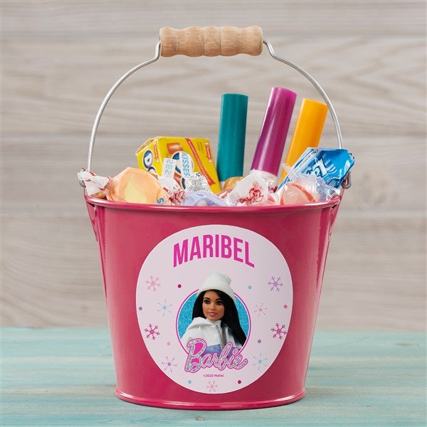 Merry & Bright Barbie Personalized Treat Buckets  - 46018