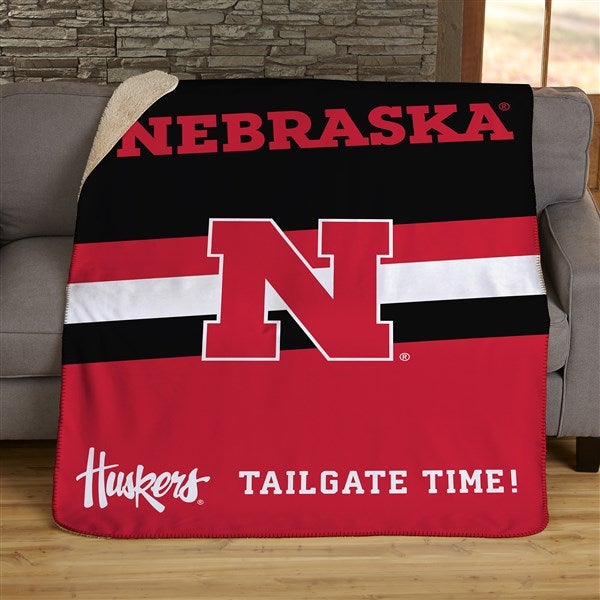 NCAA Stripe Nebraska Cornhuskers Personalized Blankets - 46020