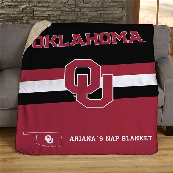 NCAA Stripe Oklahoma Sooners Personalized Blankets - 46021