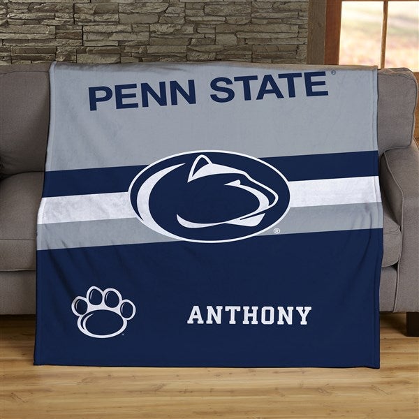 NCAA Stripe Penn State Nittany Lions Personalized 60x80 Plush Fleece Blanket