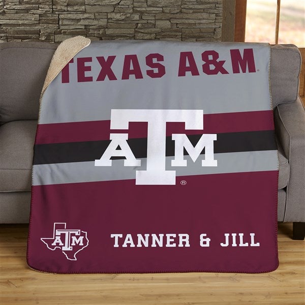NCAA Stripe Texas A&M Aggies Personalized Blankets - 46023