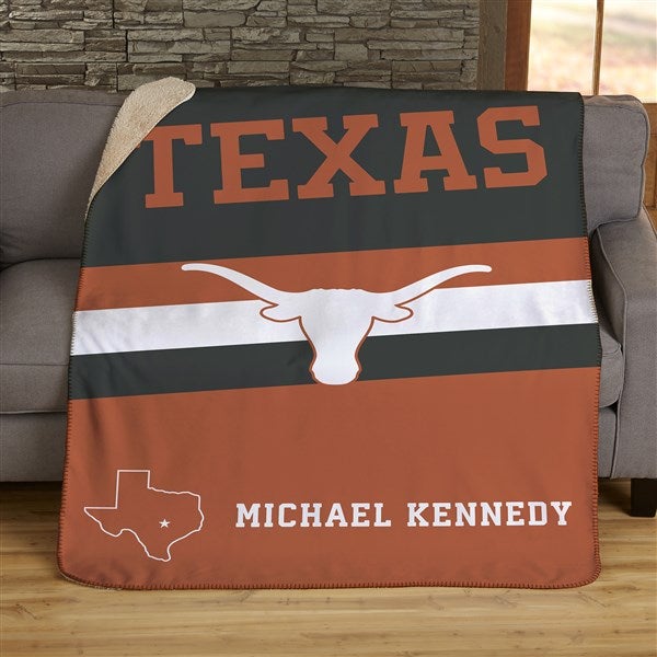 NCAA Stripe Texas Longhorns Personalized Blankets - 46024