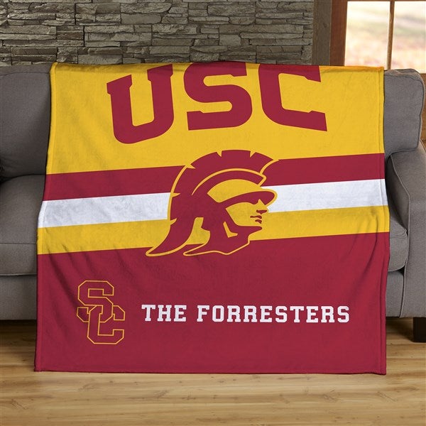 NCAA Stripe USC Tojans Personalized Blankets - 46027