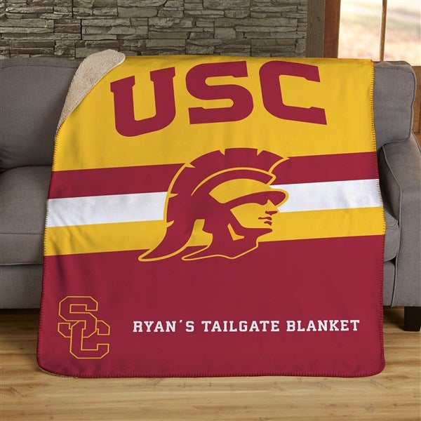 NCAA Stripe USC Trojans Personalized Blankets - 46027