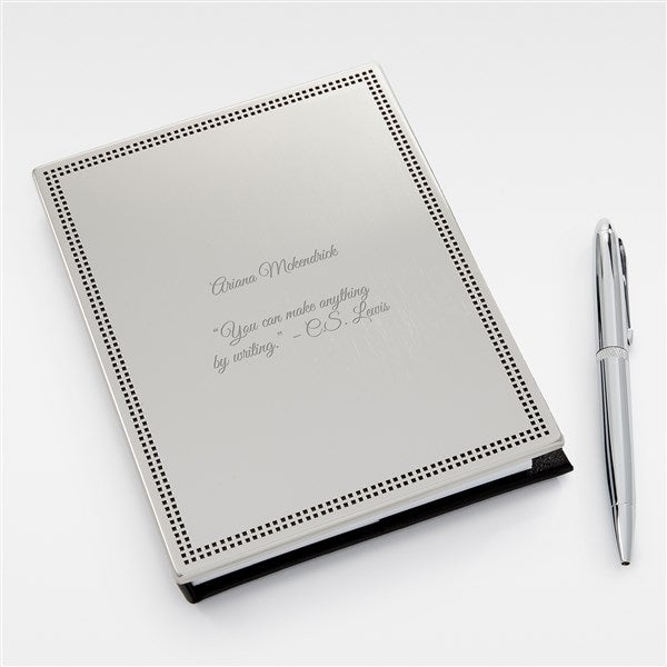 Engraved Silver Metal Journal - 46056