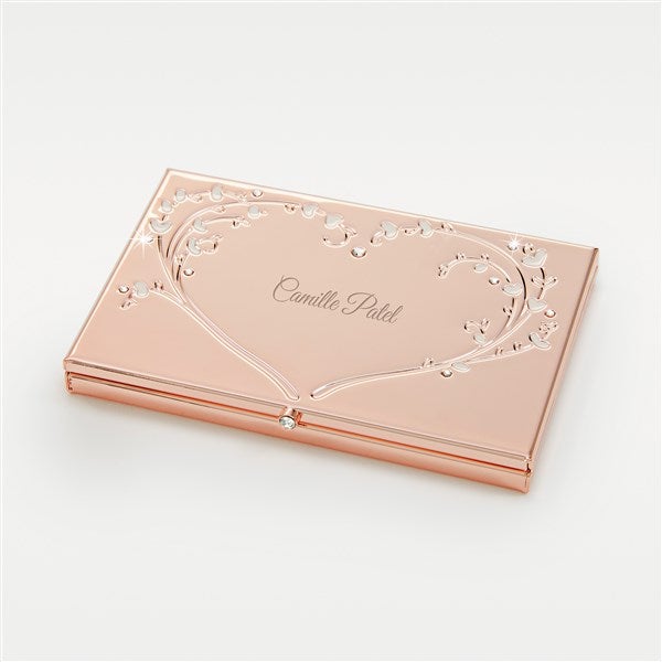 Engraved Rose Gold Leaves & Vines Card Case - 46071