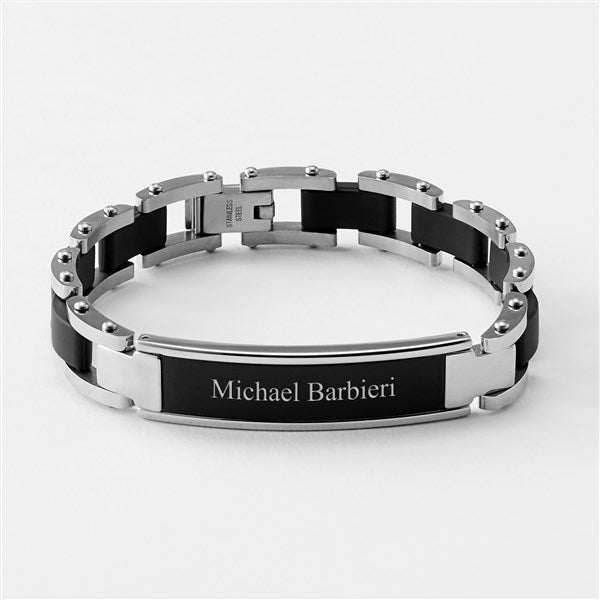 Engraved Kids Matte Black ID Bracelet - 46081