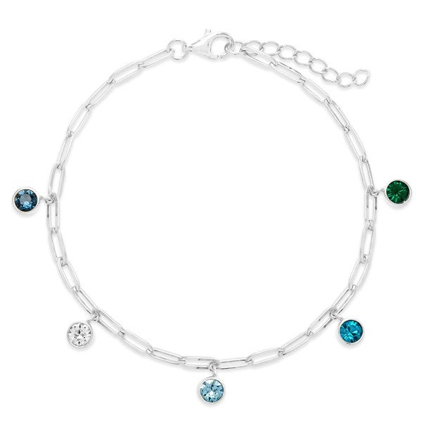 Custom Paperclip Chain Birthstone Charm Bracelet  - 46140D