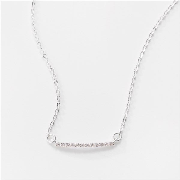 Sterling Silver and CZ Bar Necklace and Earring Set