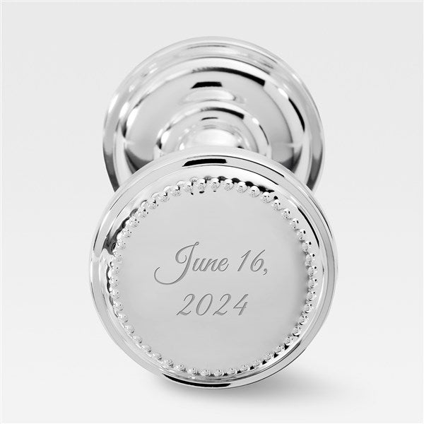 Engraved Silver Beaded Baby Rattle