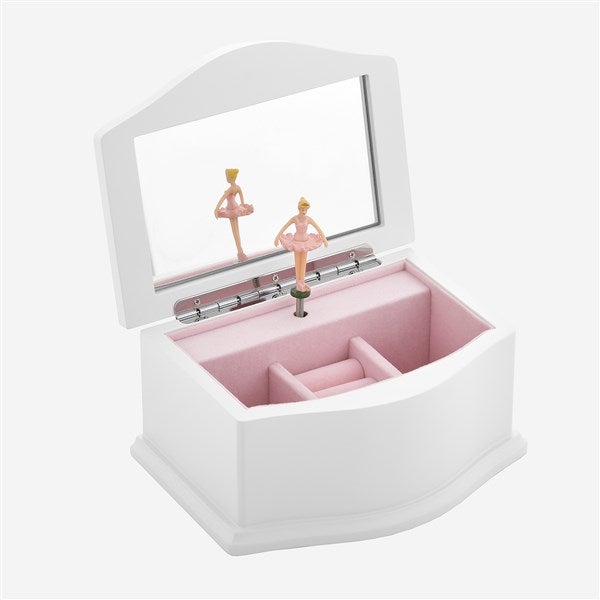 Engraved White Ballerina Jewelry Box