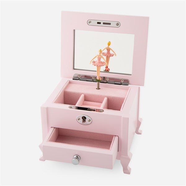 Engraved Footed Pink Jewelry Box - 46179