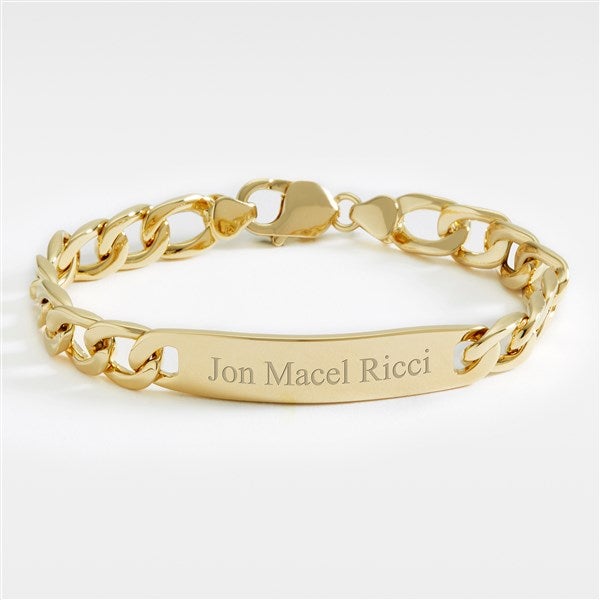 Engraved Gold Over Sterling Silver ID Bracelet - 46187