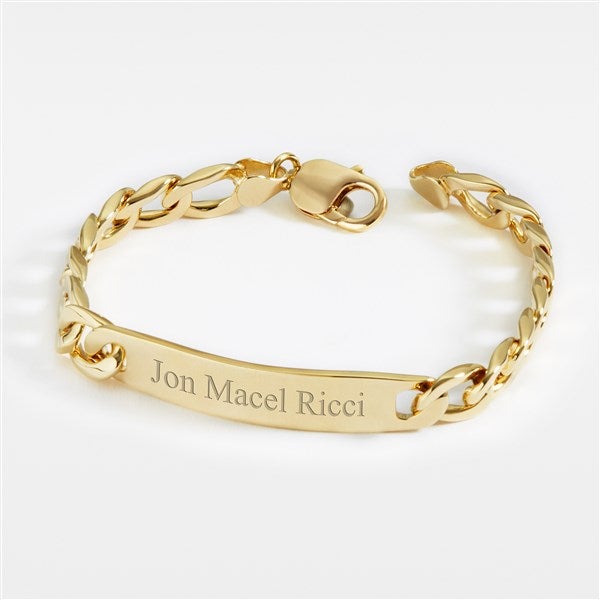 Engraved Gold Over Sterling Silver ID Bracelet