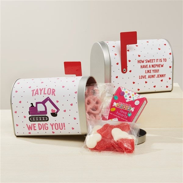 I Dig You Personalized Valentine's Day Mailbox with Candy Gift Set - 46206
