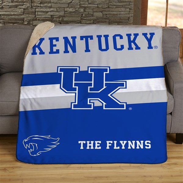 NCAA Stripe Kentucky Wildcats Personalized Blankets - 46221