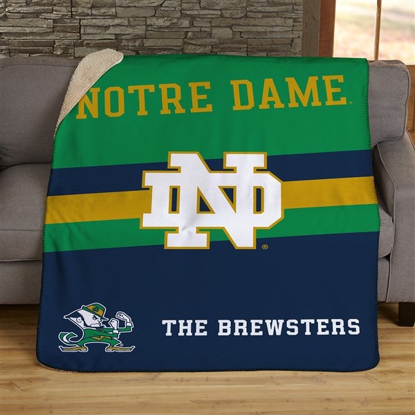 NCAA Stripe Notre Dame Fighting Irish Personalized Blankets - 46222