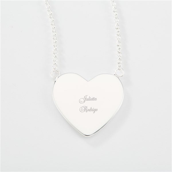 Engraved Sterling Silver Heart Necklace