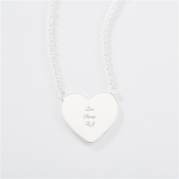 Engraved Sterling Silver Heart Necklace
