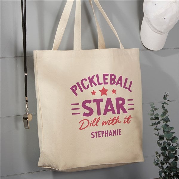 Pickleball Personalized Canvas Tote Bags - 46278