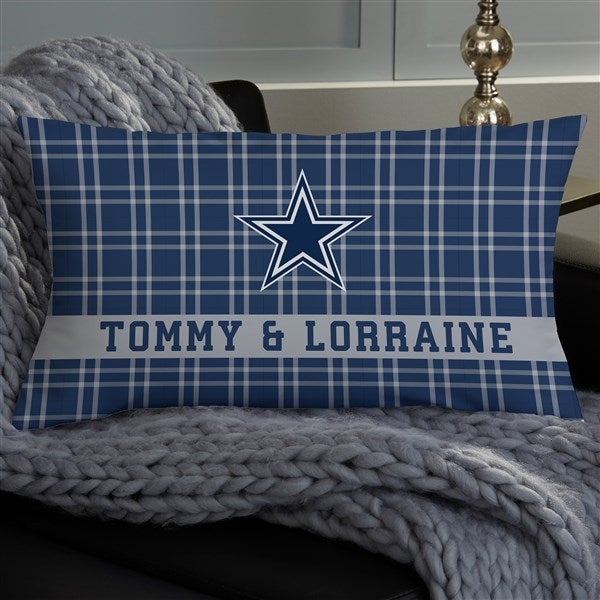 NFL Dallas Cowboys Plaid Personalized Throw Pillow - 46317