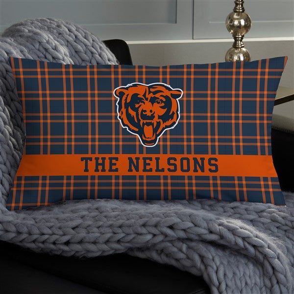 NFL Chicago Bears Plaid Personalized Throw Pillow - 46320
