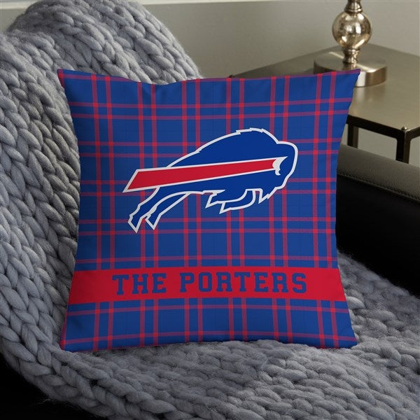 NFL Buffalo Bills Plaid Personalized Throw Pillow - 46333