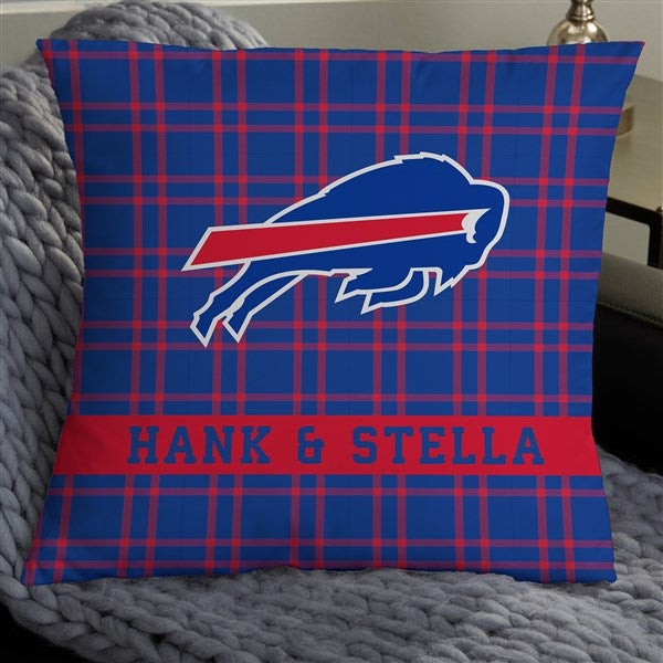 NFL Buffalo Bills Plaid Personalized Throw Pillow - 46333