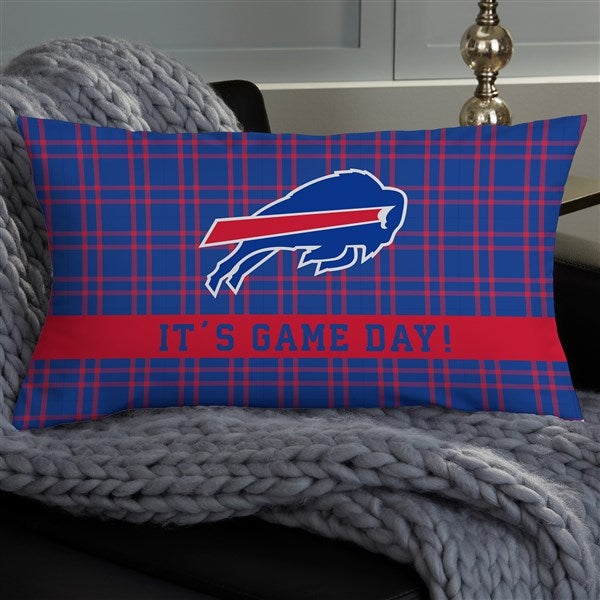 NFL Buffalo Bills Plaid Personalized Throw Pillow - 46333