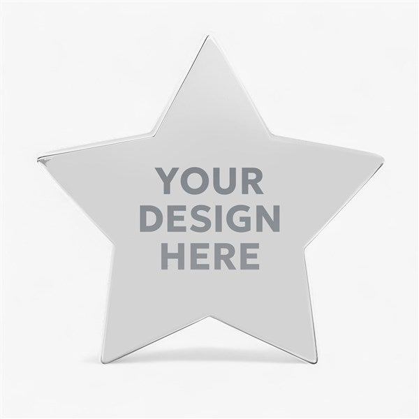 Personalized Logo Silver Star Paperweight  - 46338