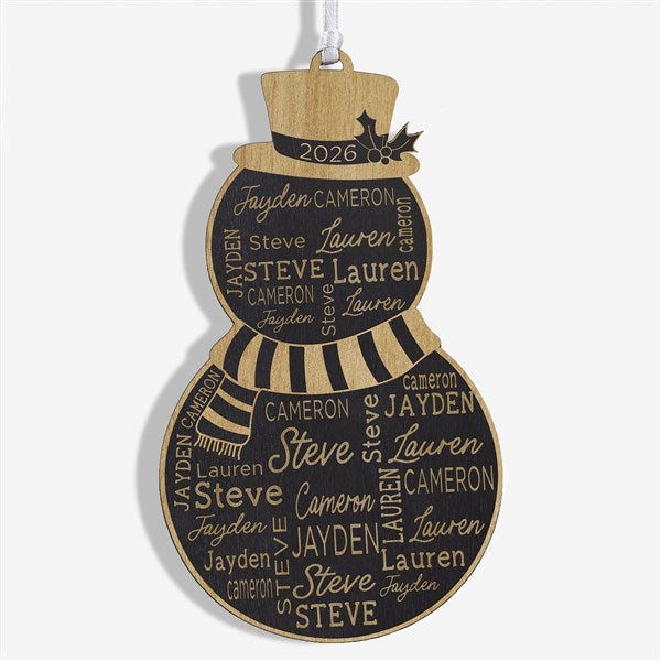 Snowman Repeating Name Personalized Wood Ornament - 46346
