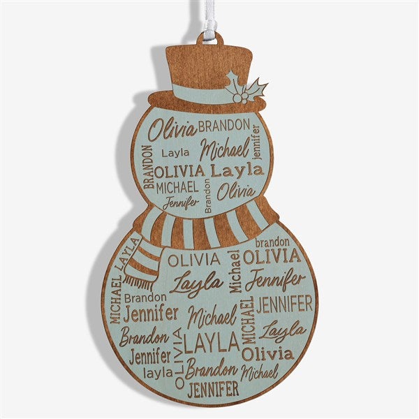 Snowman Repeating Name Personalized Wood Ornament - 46346