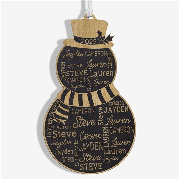 Snowman Repeating Name Personalized Wood Ornament - 46346