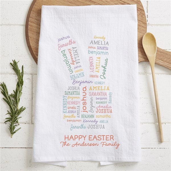 Easter Bunny Repeating Name Personalized Flour Sack Towel - 46362