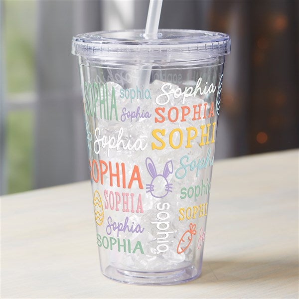 Easter Repeating Name Personalized Insulated Tumbler  - 46364