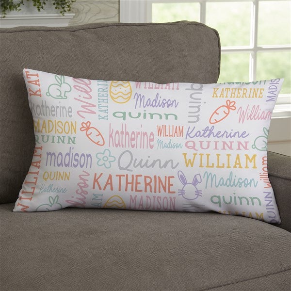 Easter Repeating Name Personalized Throw Pillow  - 46366