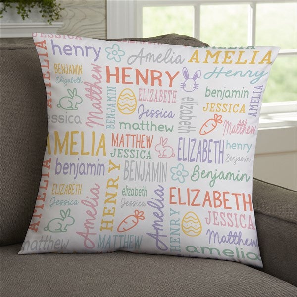 Easter Repeating Name Personalized Throw Pillow  - 46366