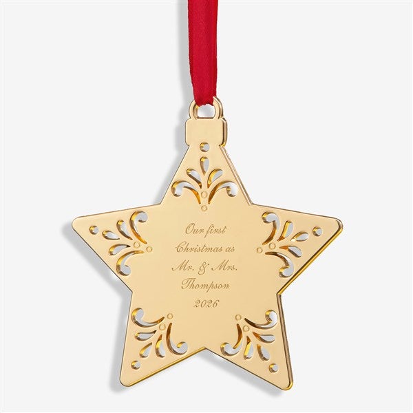 Write Your Own Wedding Engraved Gold Star Ornament - 46369