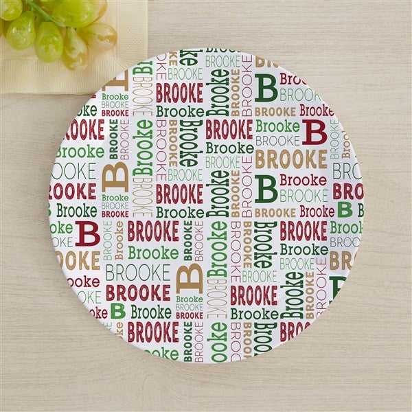 Christmas Repeating Name Personalized Kids Dishes - 46373