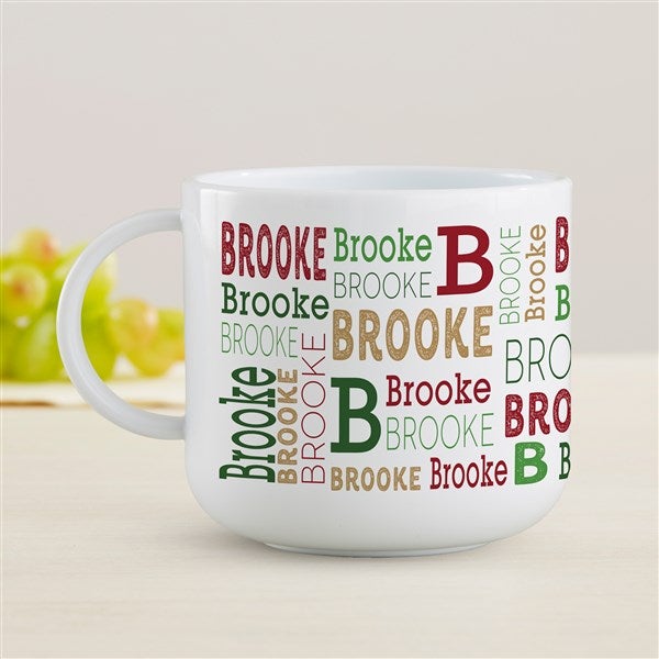 Christmas Repeating Name Personalized Kids Dishes - 46373