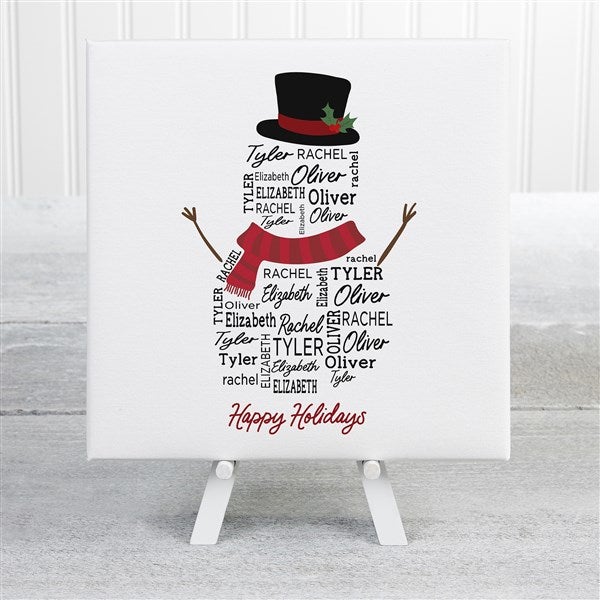 Snowman Repeating Name Personalized Canvas  - 46384