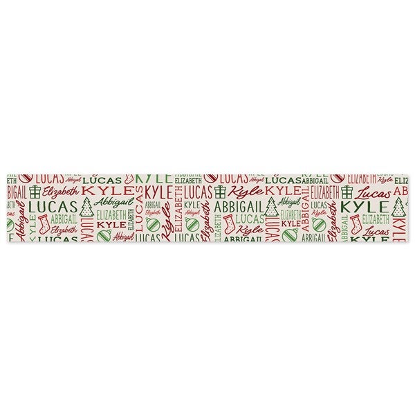 Holiday Repeating Name Personalized Christmas Table Runner Small