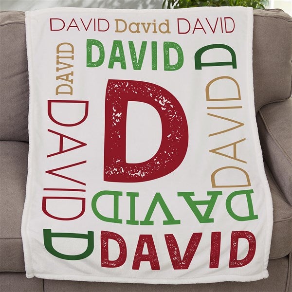 Christmas Repeating Name Personalized Blanket - 46394