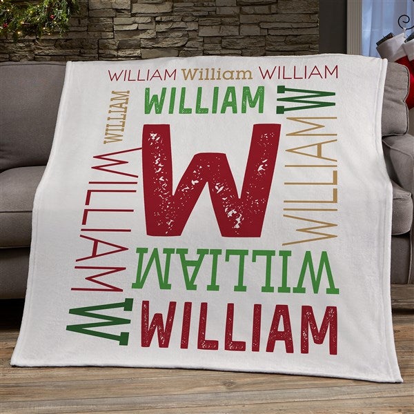 Christmas Repeating Name Personalized Blanket - 46394