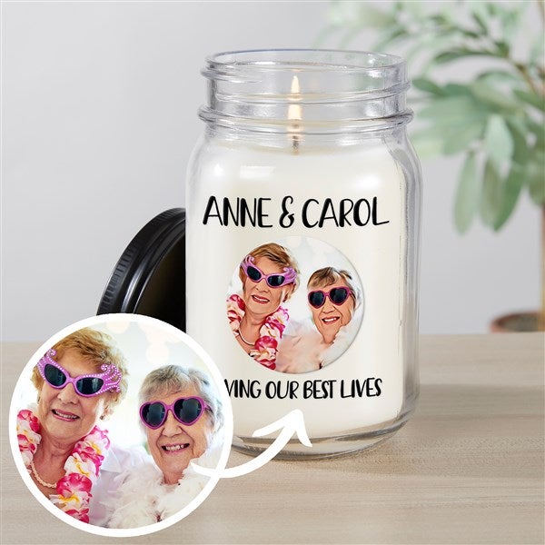 Cartoon Yourself Photo Message Personalized Farmhouse Candle Jar - 46399