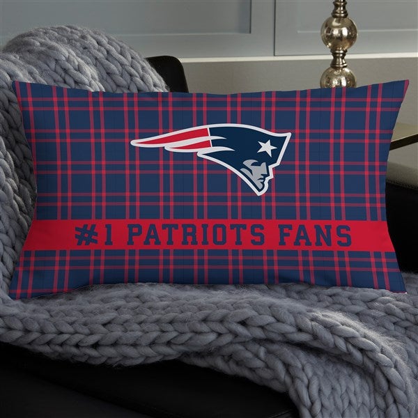 NFL New England Patriots Plaid Personalized Throw Pillow - 46402