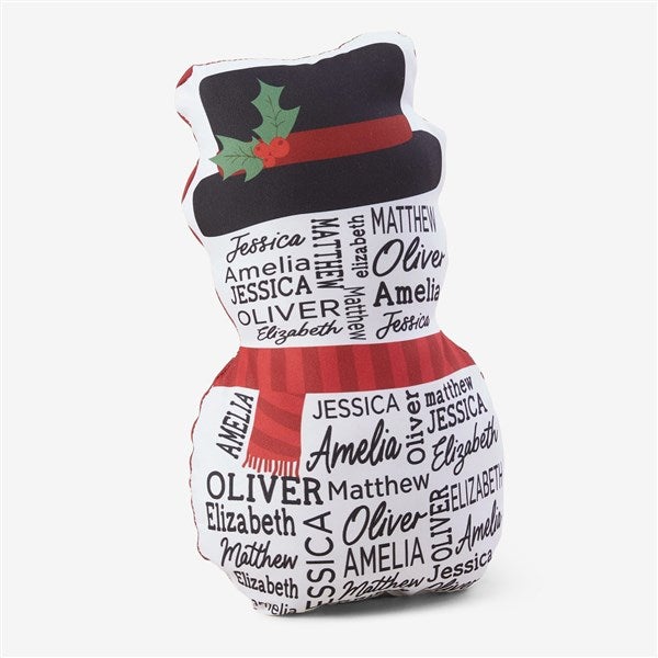 Snowman Repeating Name Personalized Character Throw Pillow  - 46408