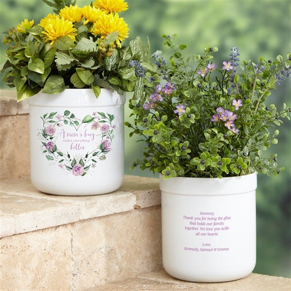 A Mom's Hug Personalized Outdoor Flower Pot  - 46411