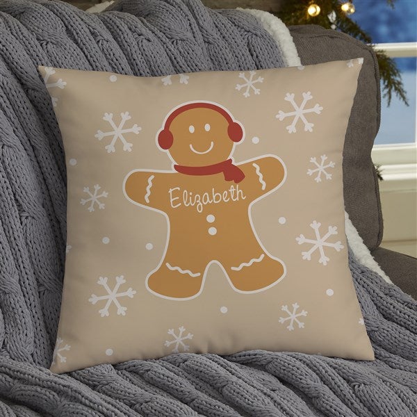 Gingerbread Family Personalized Throw Pillow - 46412