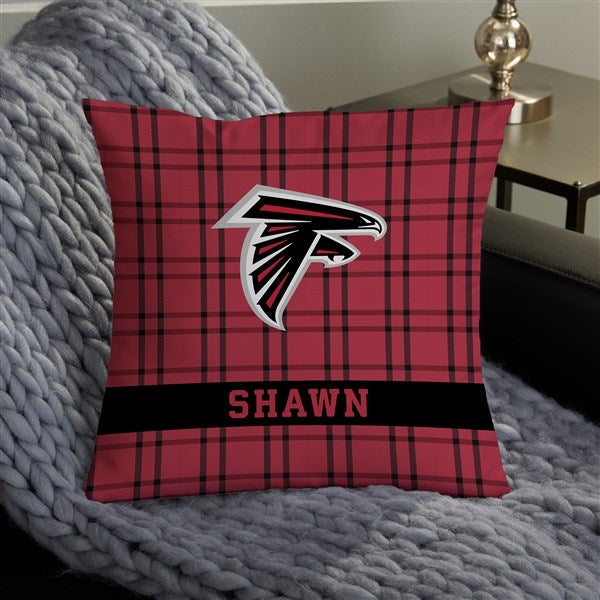 NFL Atlanta Falcons Plaid Personalized Throw Pillow - 46438